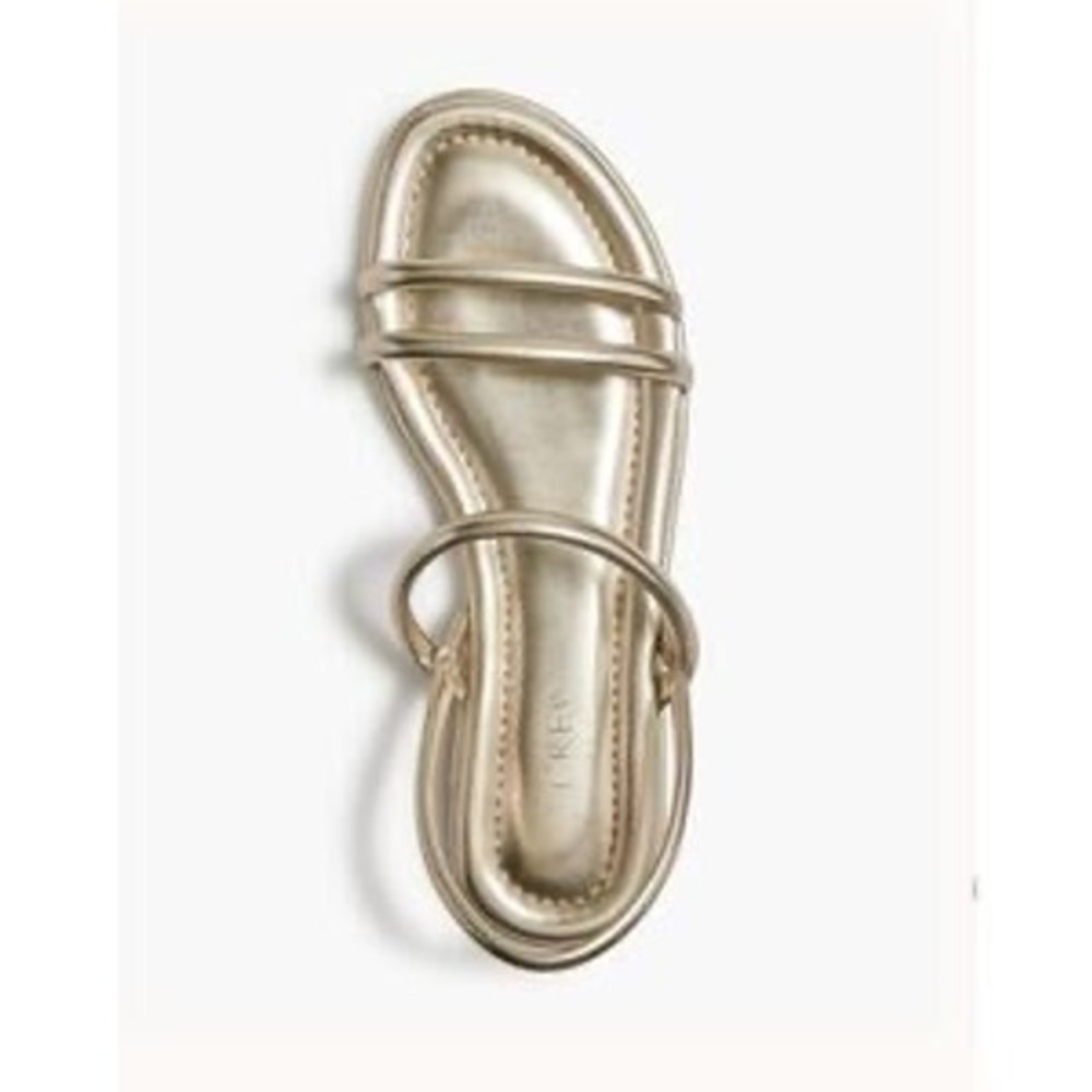 J.Crew Womens Multi-Strap Metallic Gold Flat Gladiator Sandals Size 8.5 BM454